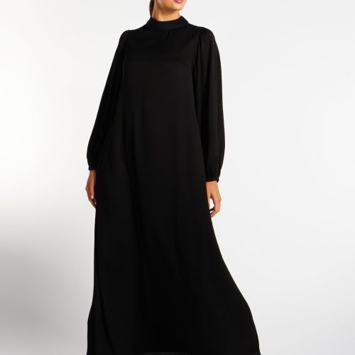 Balloon Sleeve Abaya Black 2