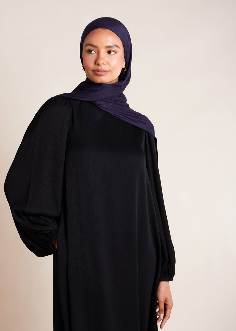 Balloon Sleeve Abaya Black 6