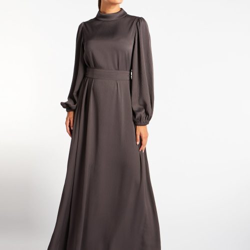 Balloon Sleeve Abaya Charcoal 5