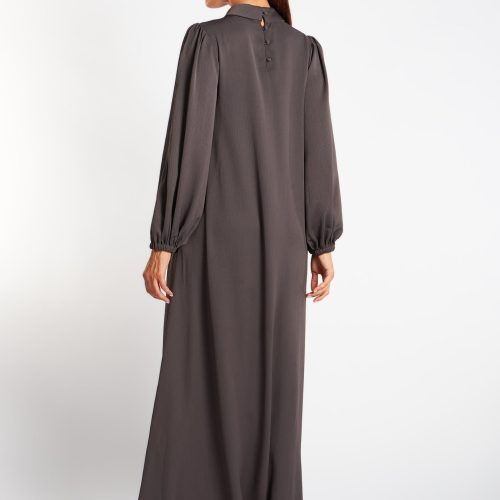 Balloon Sleeve Abaya Charcoal 6