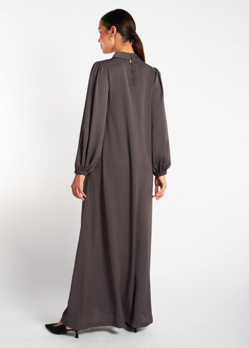 Balloon Sleeve Abaya Charcoal 6