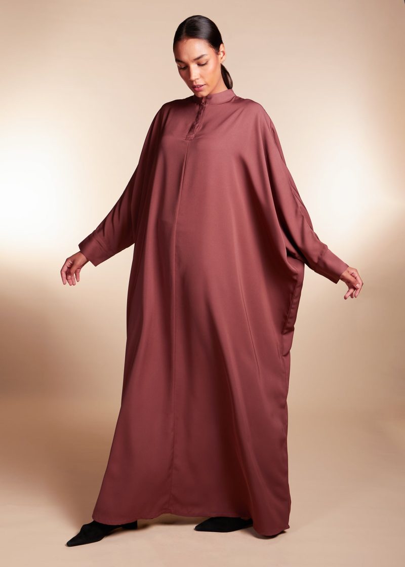 Batwing Abaya Pink Coffee 1