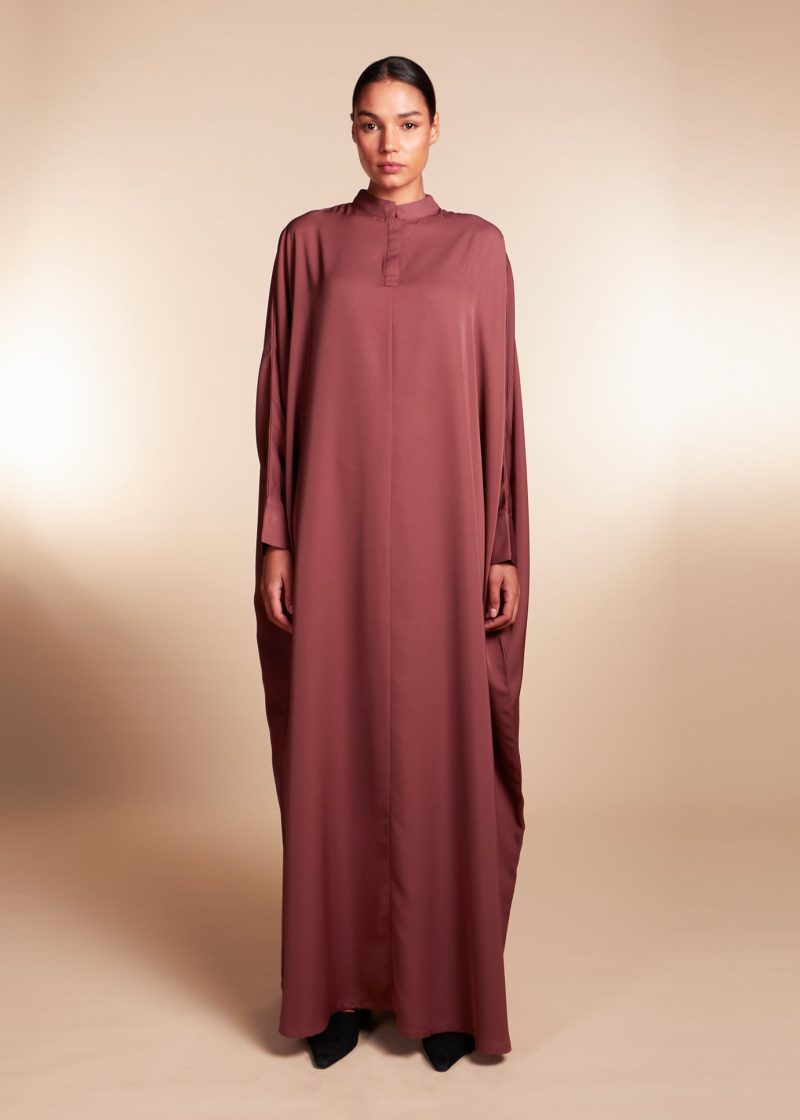 Batwing Abaya Pink Coffee 2