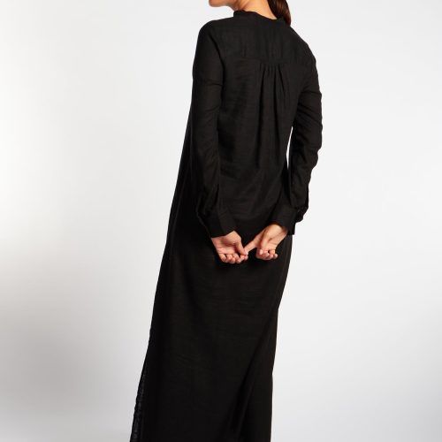 Black Linen Abaya 6