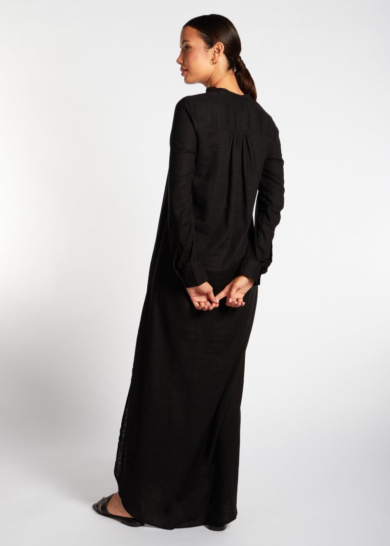 Black Linen Abaya 6