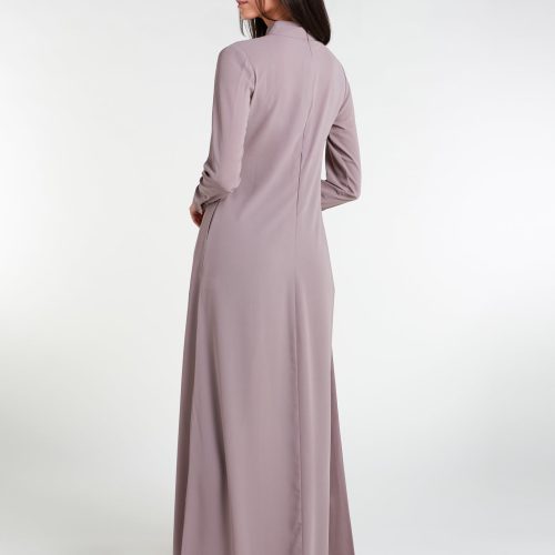 Box Pleat Abaya Taupe 3