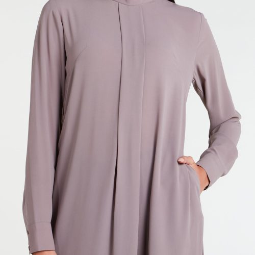 Box Pleat Abaya Taupe 5