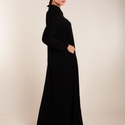 Collared V Neck Abaya 4