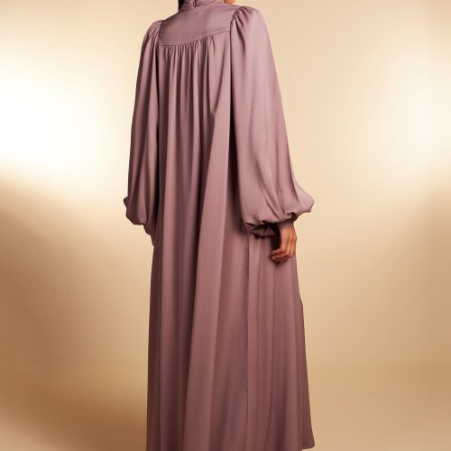 Crinkle Open abaya Dusty Taupe 4