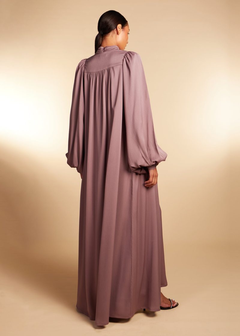 Crinkle Open abaya Dusty Taupe 4