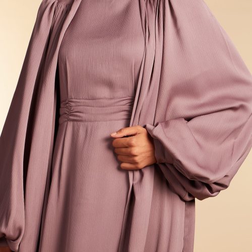 Crinkle Open abaya Dusty Taupe 6