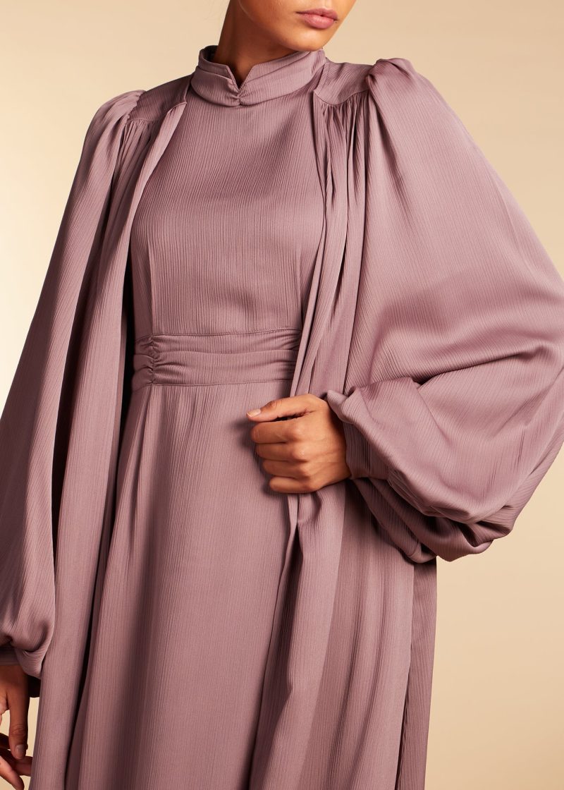 Crinkle Open abaya Dusty Taupe 6