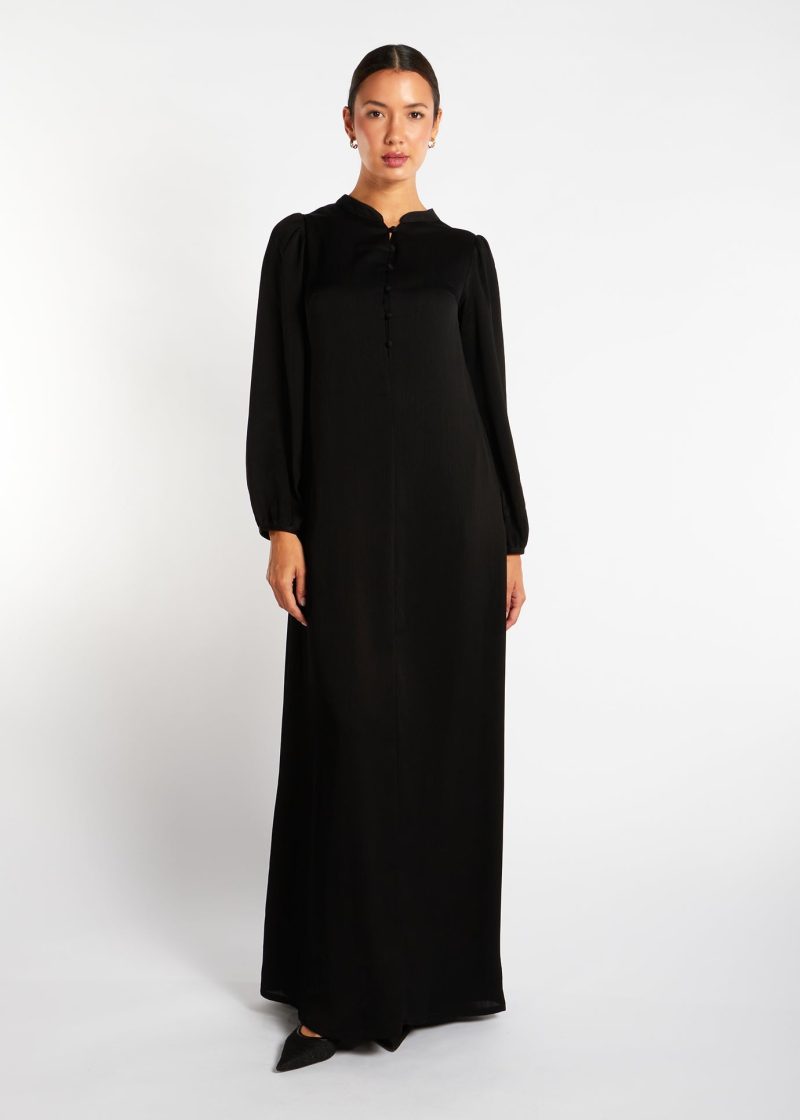 Crinkled Abaya Black 2