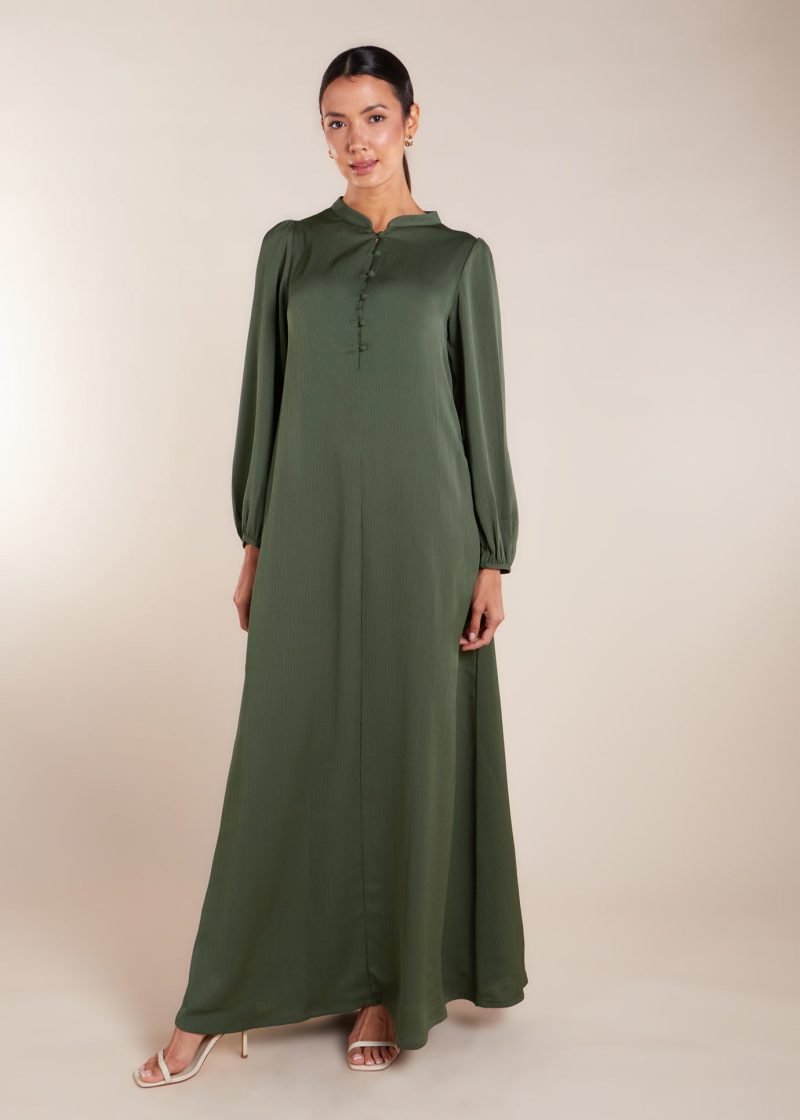 Crinkled Abaya Sage 1