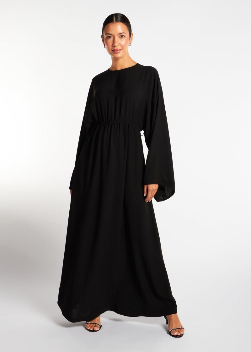 Loose Fit Abaya Black 3