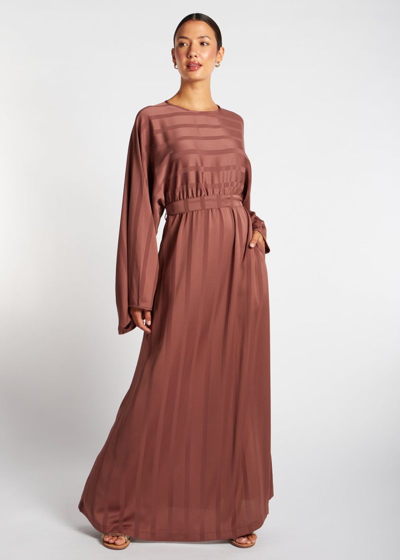 Loose Fit Abaya Dusky Taupe 2