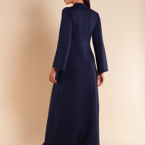 Mandarin Wrap Abaya Navy 7