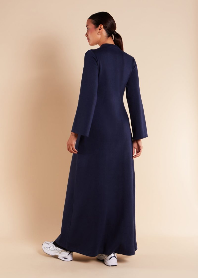 Mandarin Wrap Abaya Navy 7