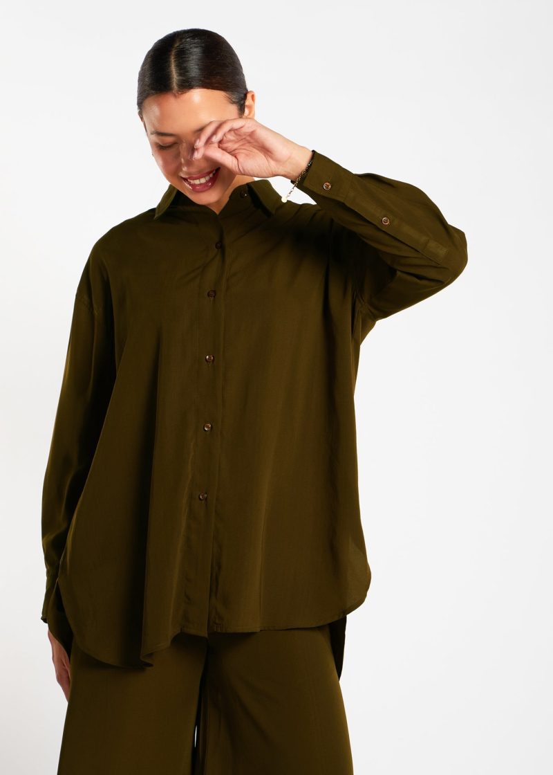 Mid Length Shirt Olive 1