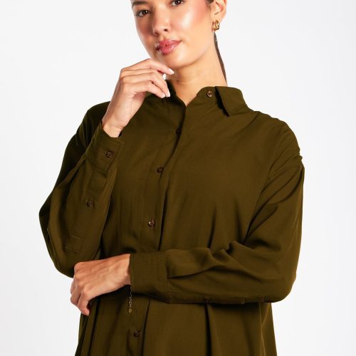 Mid Length Shirt Olive 2