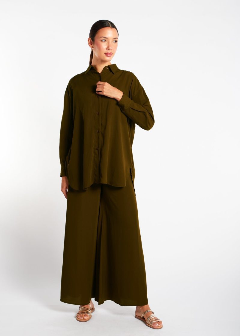 Mid Length Shirt Olive 3