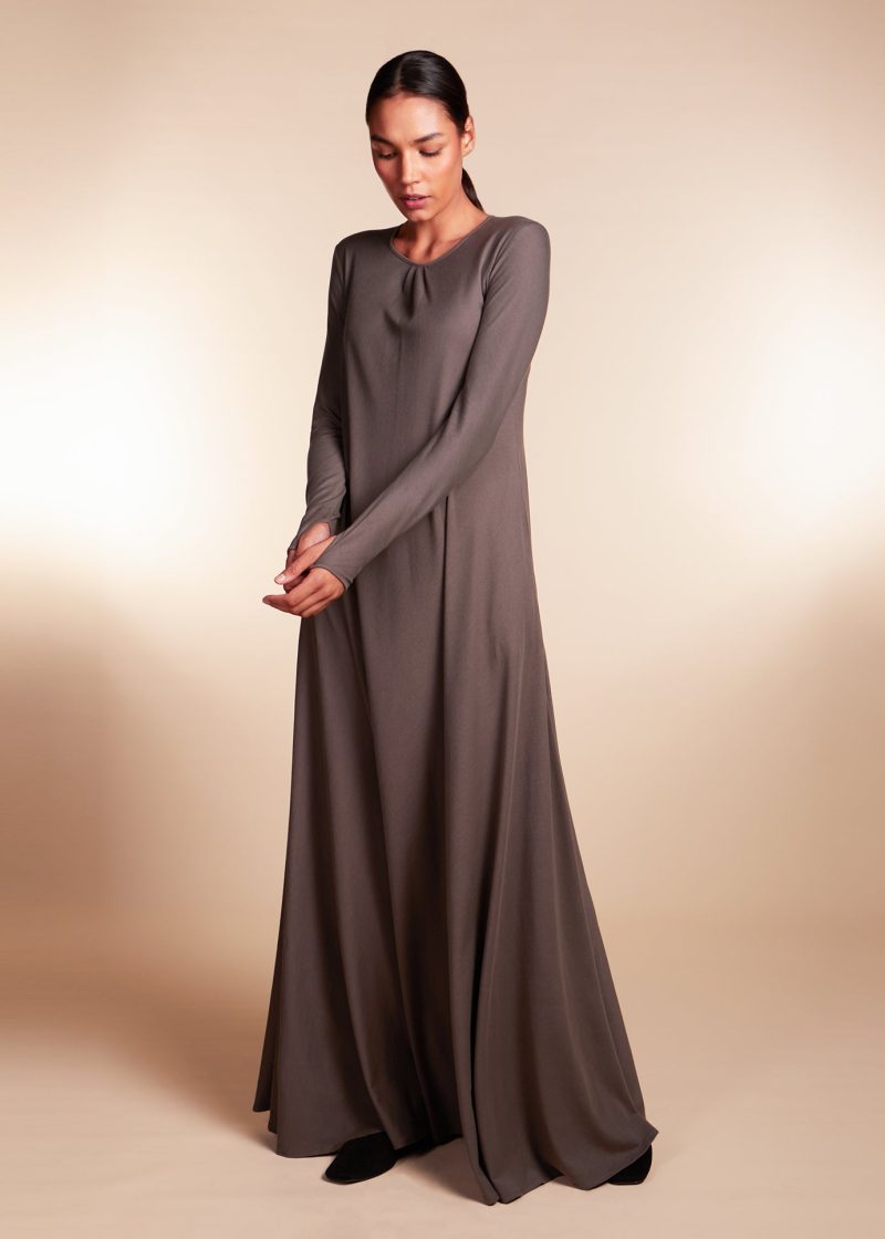 Mulberry Abaya Dark Grey 2