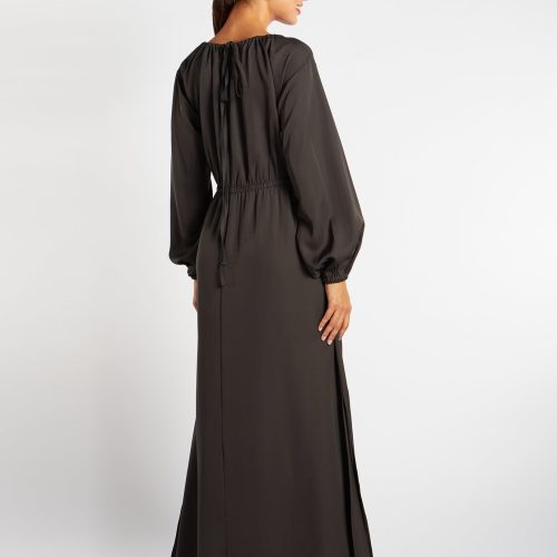 Pleated Abaya Charcoal 3