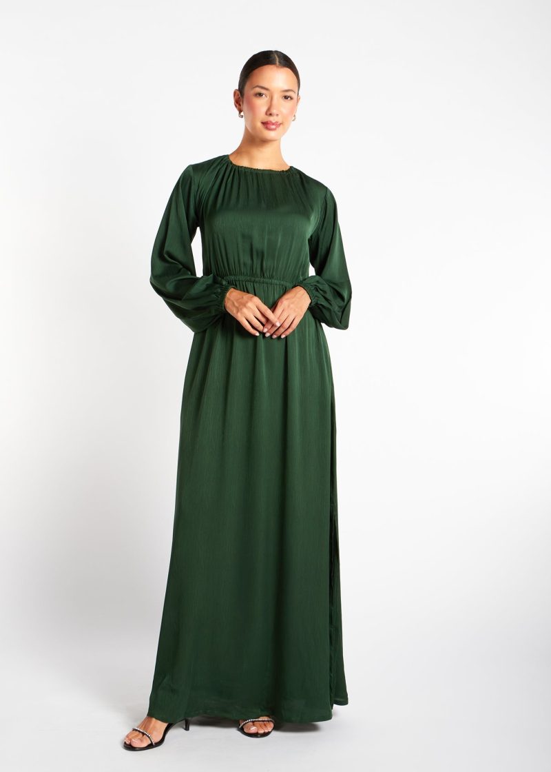 Pleated Abaya Green 1