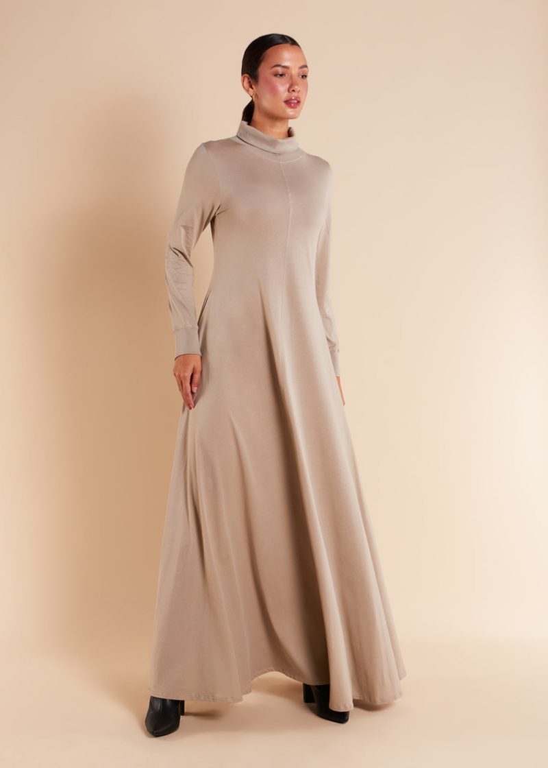 Seam Flared Abaya Cashmere 1