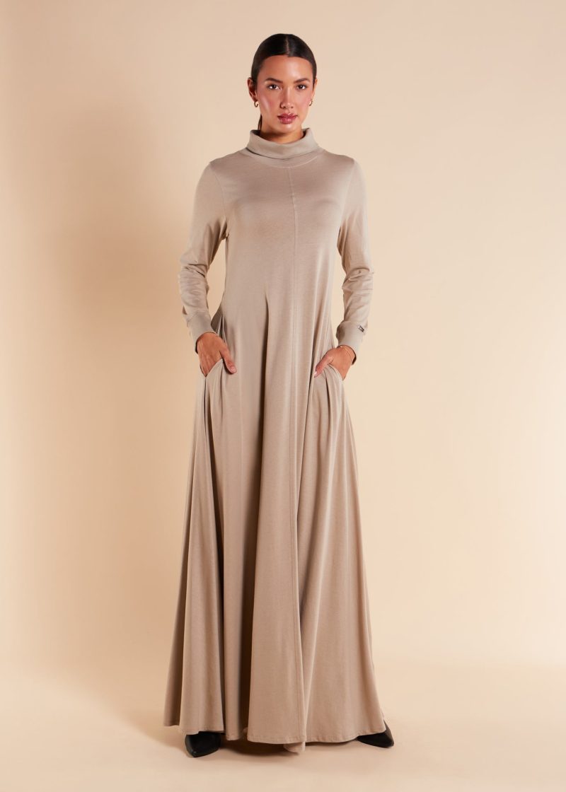 Seam Flared Abaya Cashmere 2