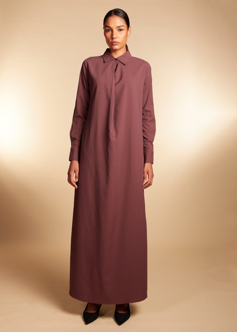 Shirted Abaya Taupe 1