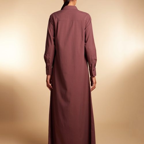 Shirted Abaya Taupe 2