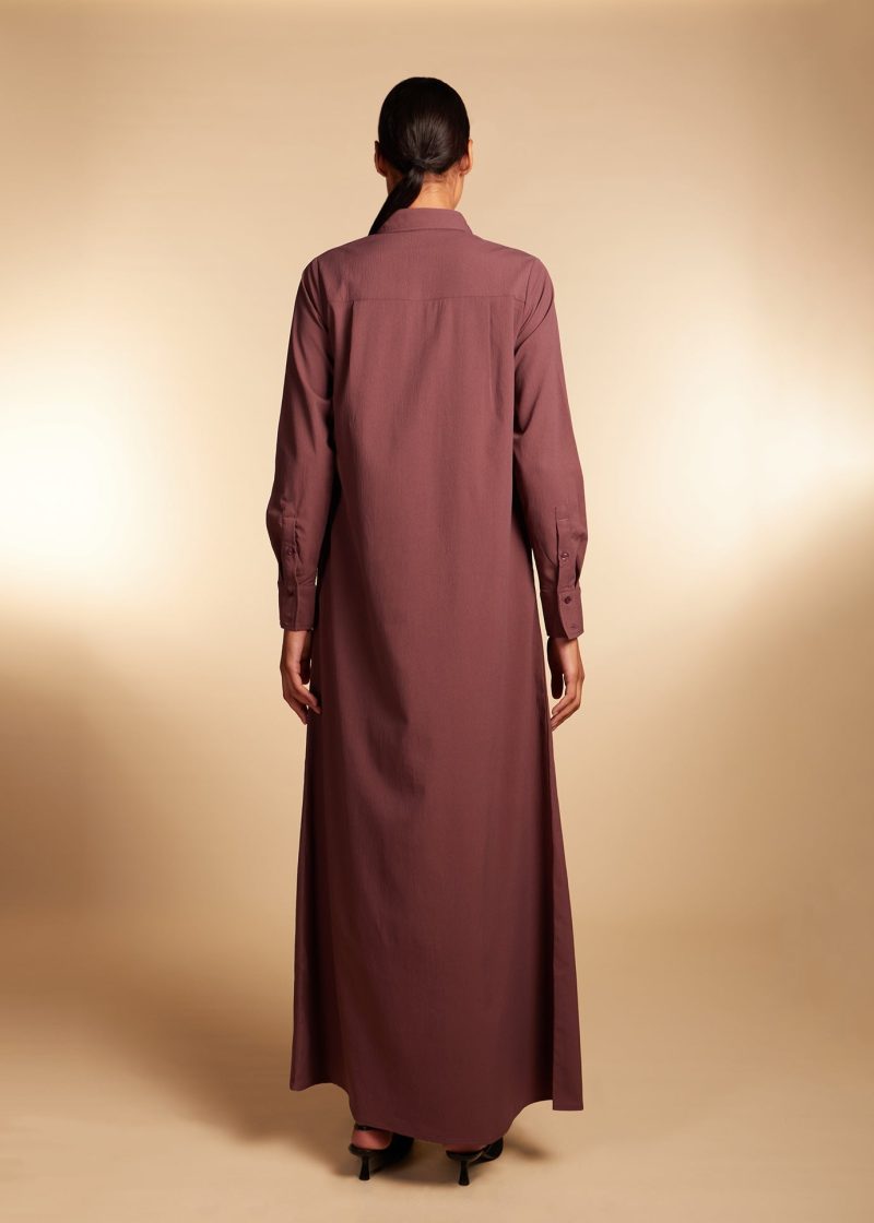 Shirted Abaya Taupe 2