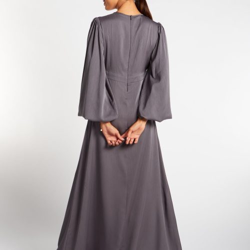 Soft Crinkle Abaya Grey 3