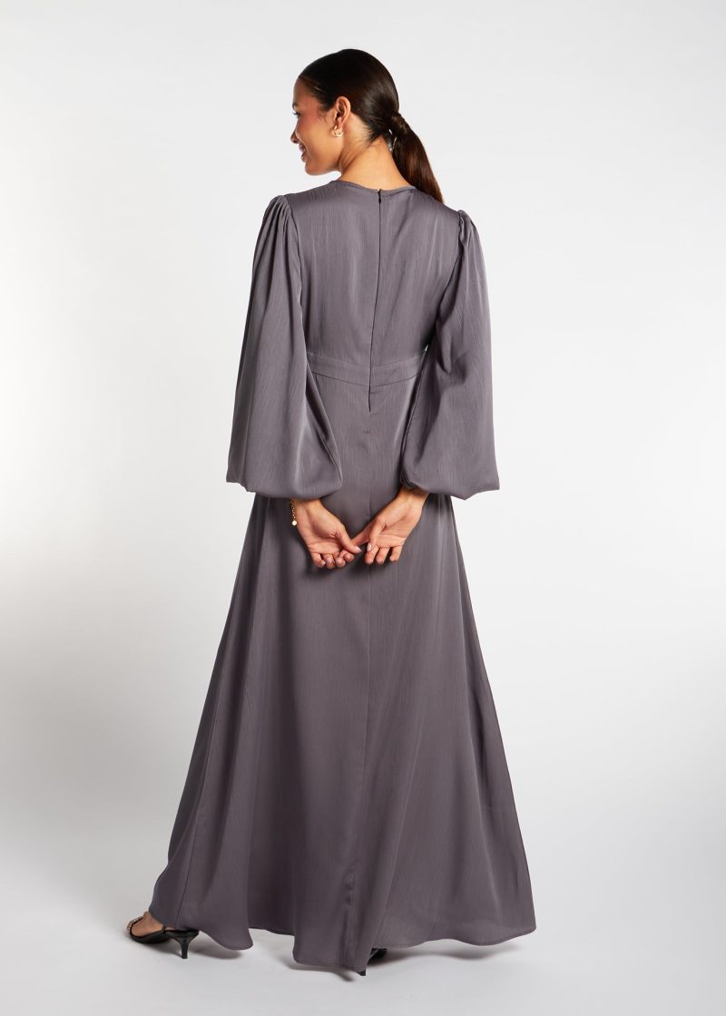 Soft Crinkle Abaya Grey 3