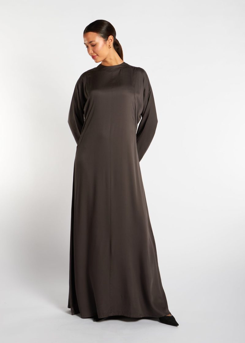 Soft Seam Abaya Charcoal 1