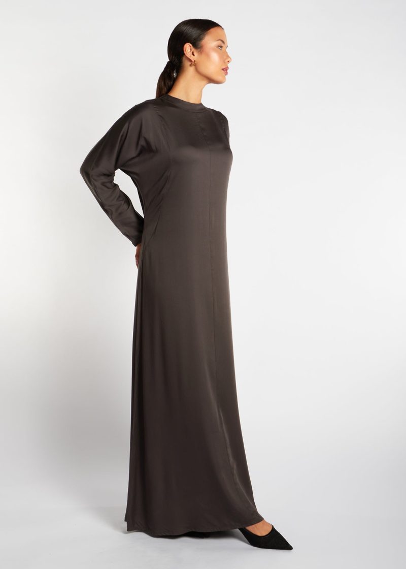 Soft Seam Abaya Charcoal 2