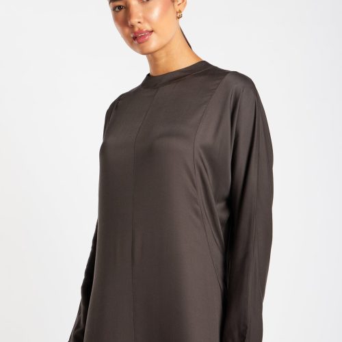 Soft Seam Abaya Charcoal 4