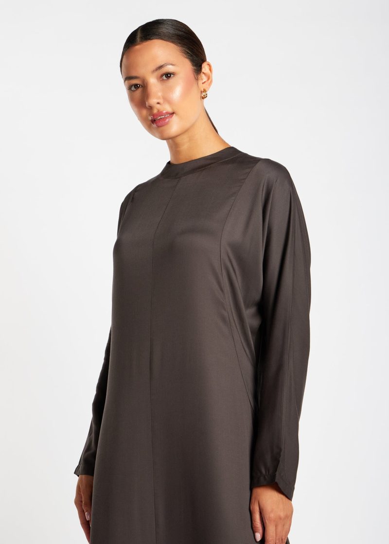 Soft Seam Abaya Charcoal 4