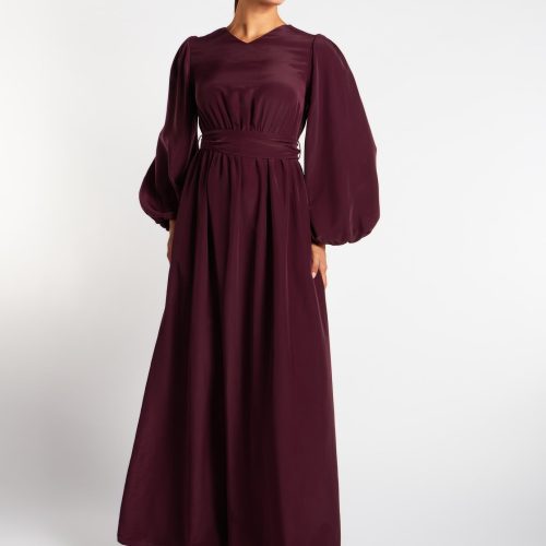 Sweetheart Neck Maxi Plum 3