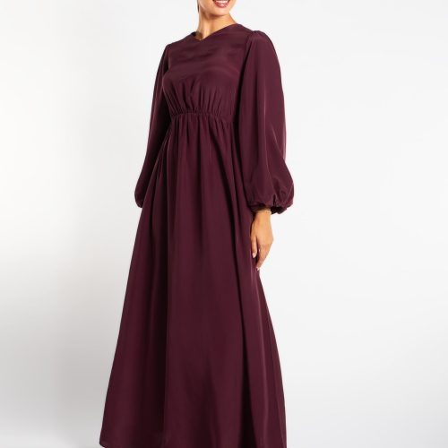 Sweetheart Neck Maxi Plum 4