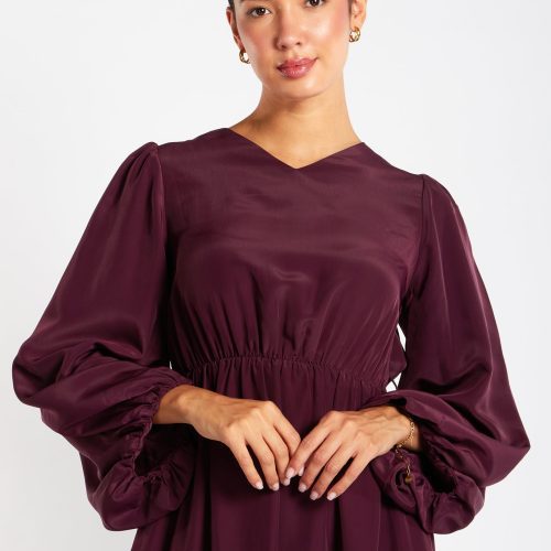 Sweetheart Neck Maxi Plum 6