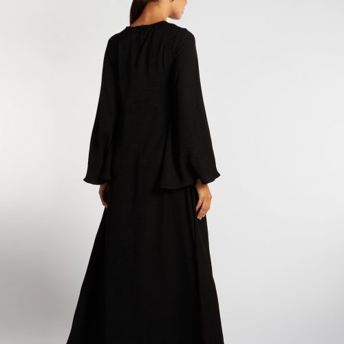 Textured Fan Sleeve Abaya 3