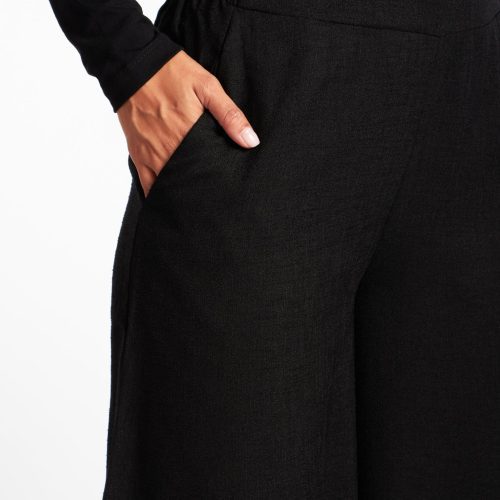 Textured Flared Trousers Black 6