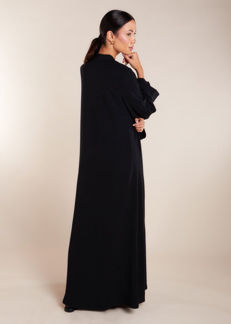 Two Piece Open Abaya with Slip Black 3 b8c4ee60 1a09 48e0 81bb 1171154d78ee