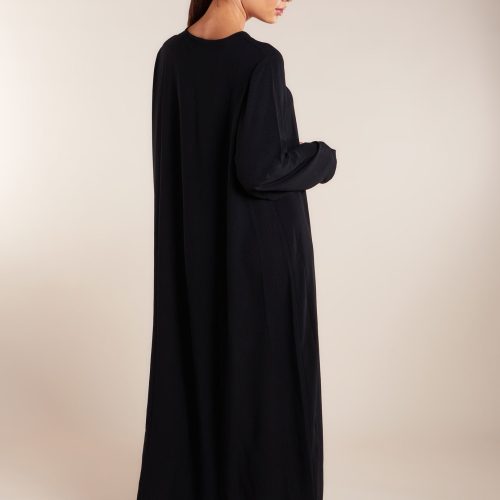 Two Piece Open Abaya with Slip Black 8 fc623444 bc0b 496f 9cb4 536d8a635d20