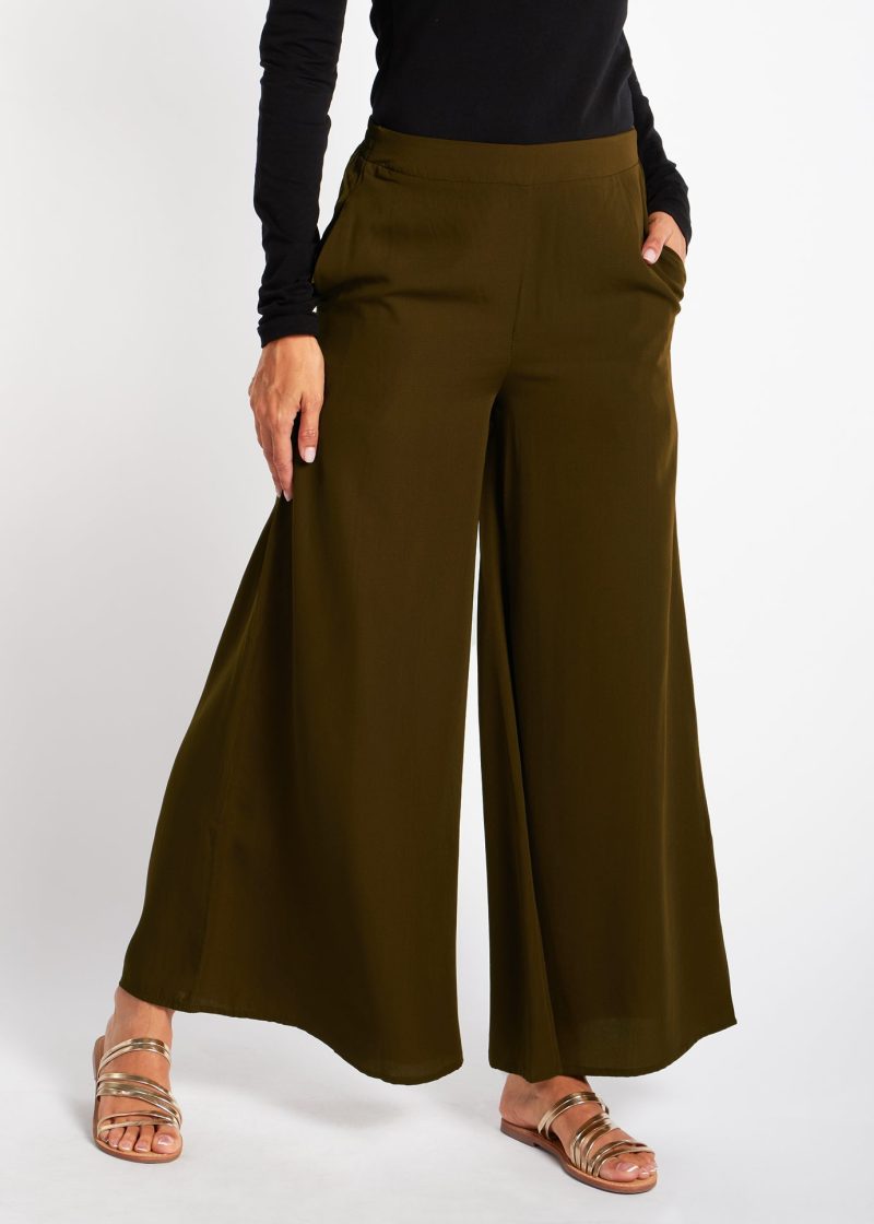 Wide Leg Trousers Olive 1