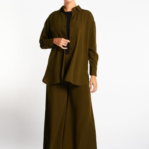 Wide Leg Trousers Olive 3